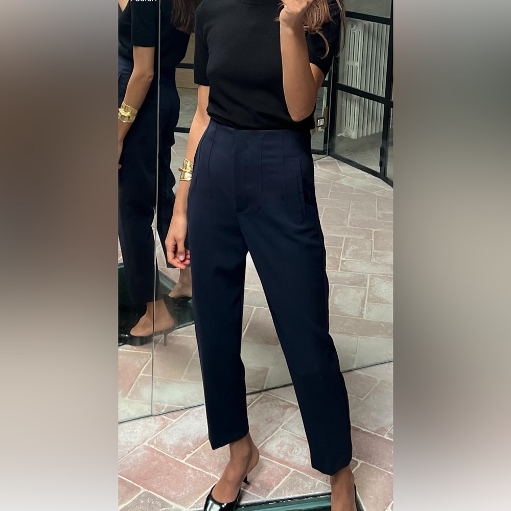 Zara High Waist Women's Navy Pants